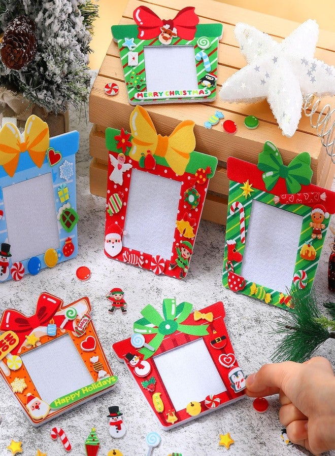 Blosssound 324 Pcs Christmas DIY Photo Frames Crafts Kit Felt Present Box Picture Frame Xmas Snowman Santa Stickers for Xmas Holiday Party Classroom DIY Activity Tree Decor (Present Box) - Image 4